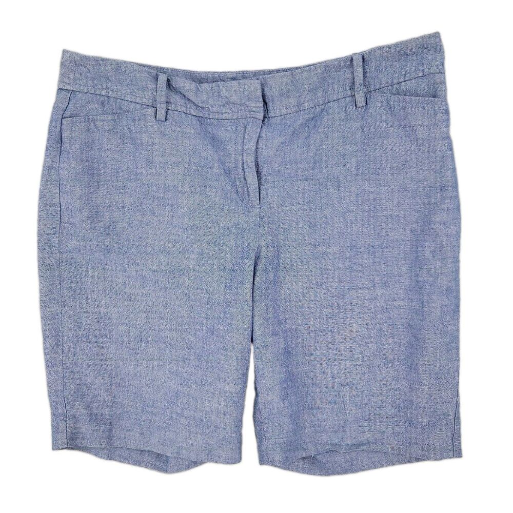 Talbots Womens Perfect Short Size 10P Light Blue Denim Waist 34 100 % Cotton